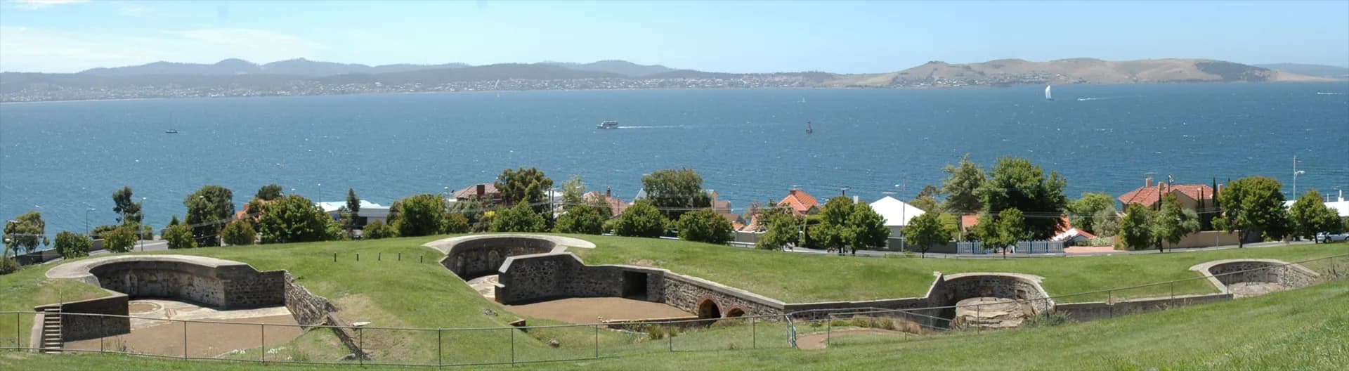 Panorama of Alexandra Battery earthworks and gun positions