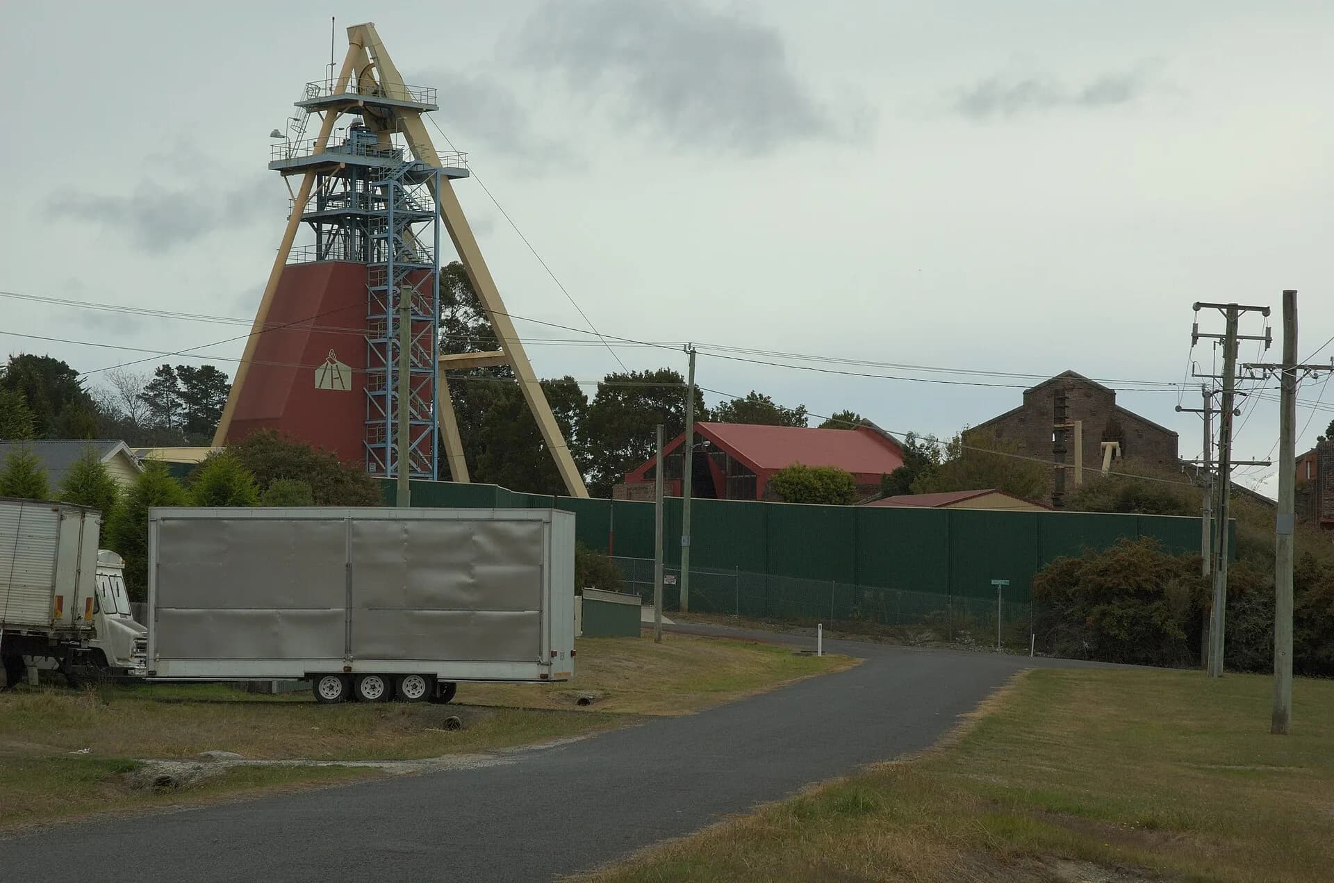 Brick and metal structures at the former Beaconsfield gold mine