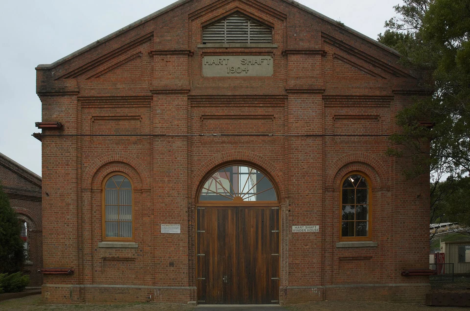 Hart Shaft winder house at the Beaconsfield mine
