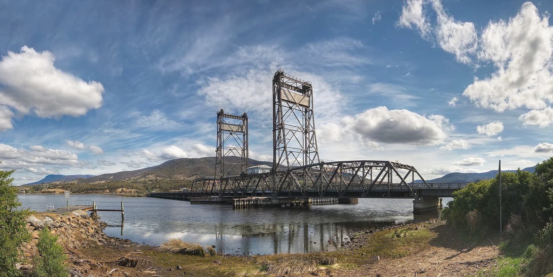 Historic Bridgewater causeway and bridge across the Derwent