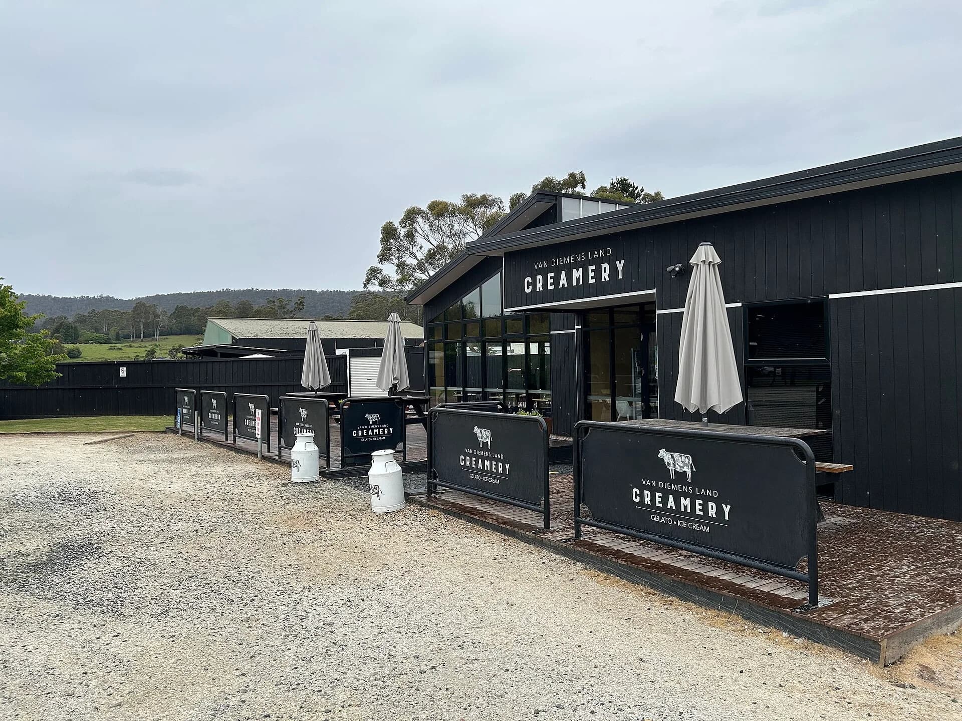 Creamery building beside the Bass Highway at Elizabeth Town