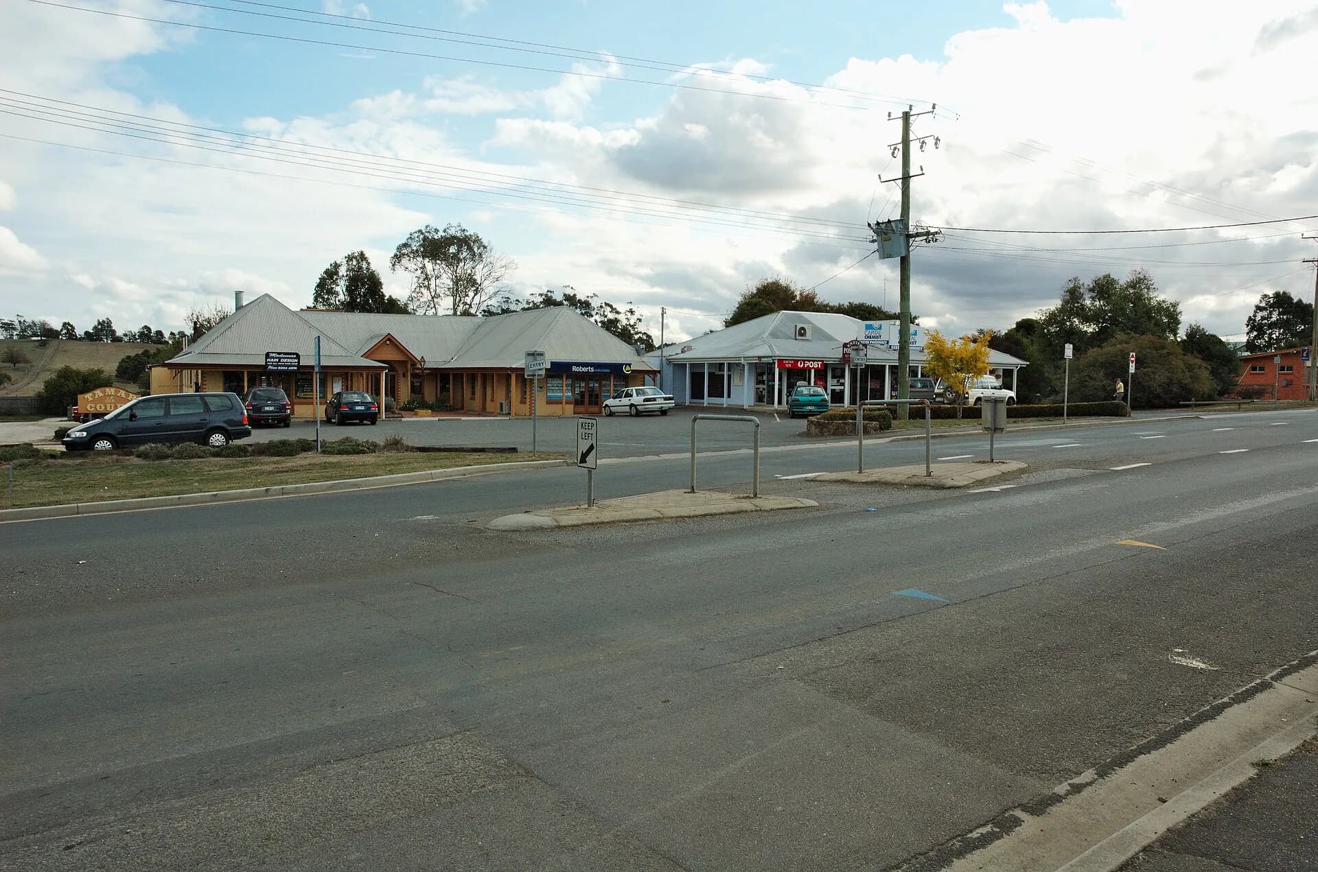 Exeter highway shops and footpath