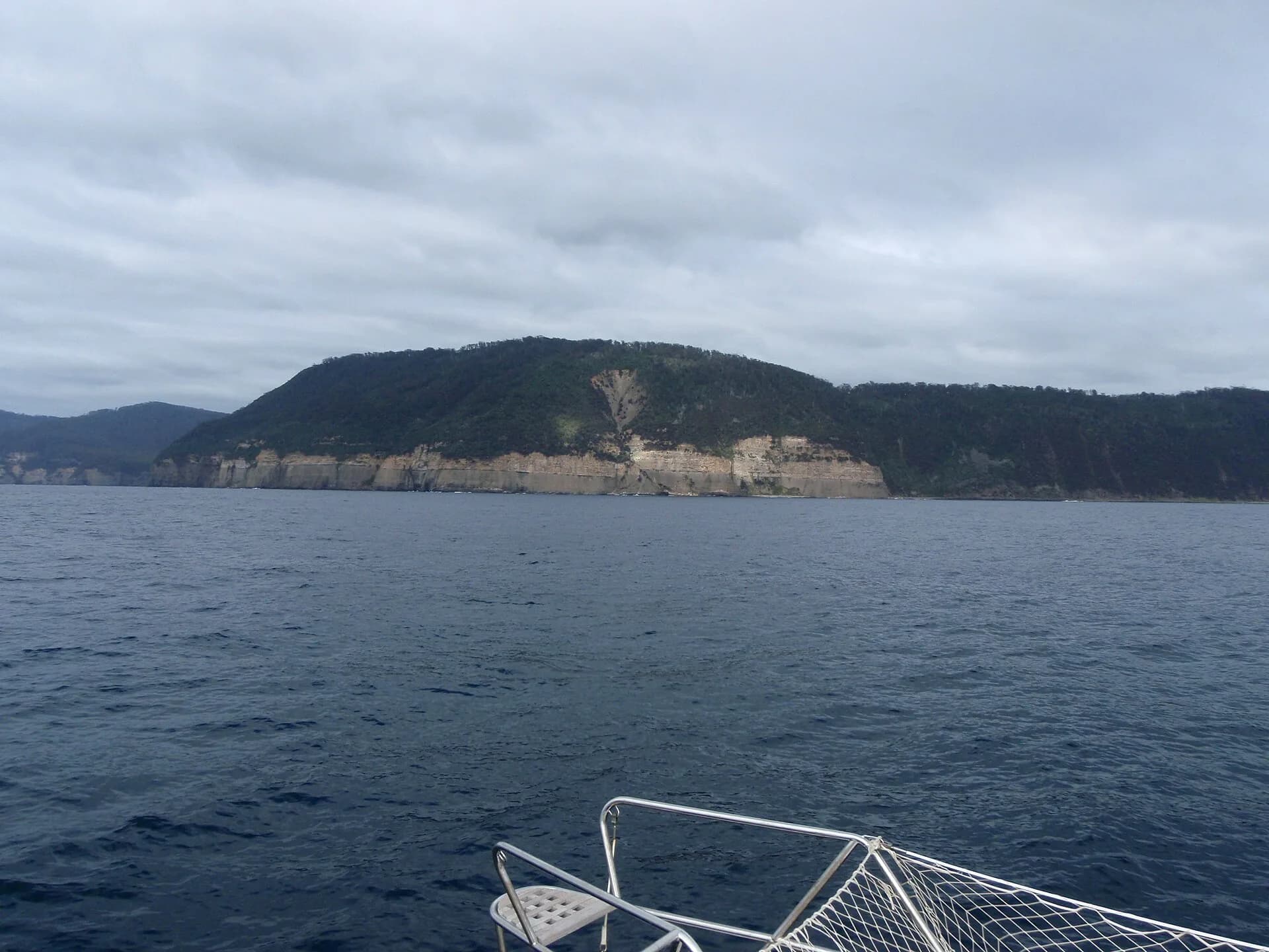 High Yellow Bluff rising from the Forestier Peninsula coast