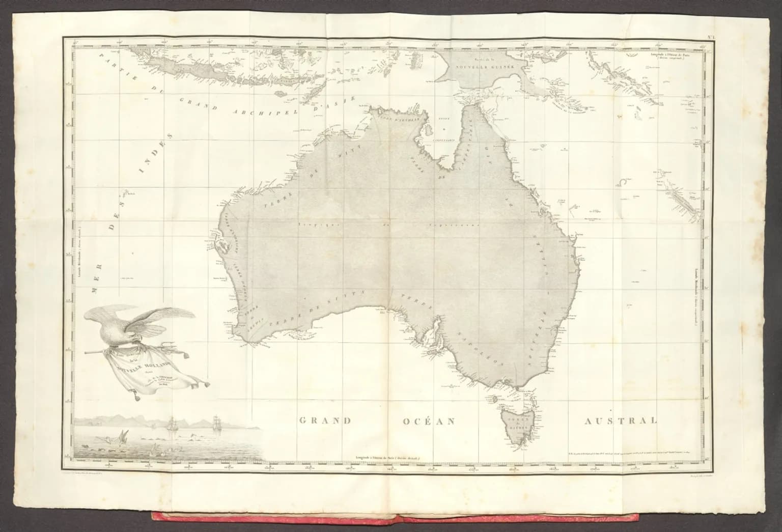 French chart of New Holland associated with Louis de Freycinet