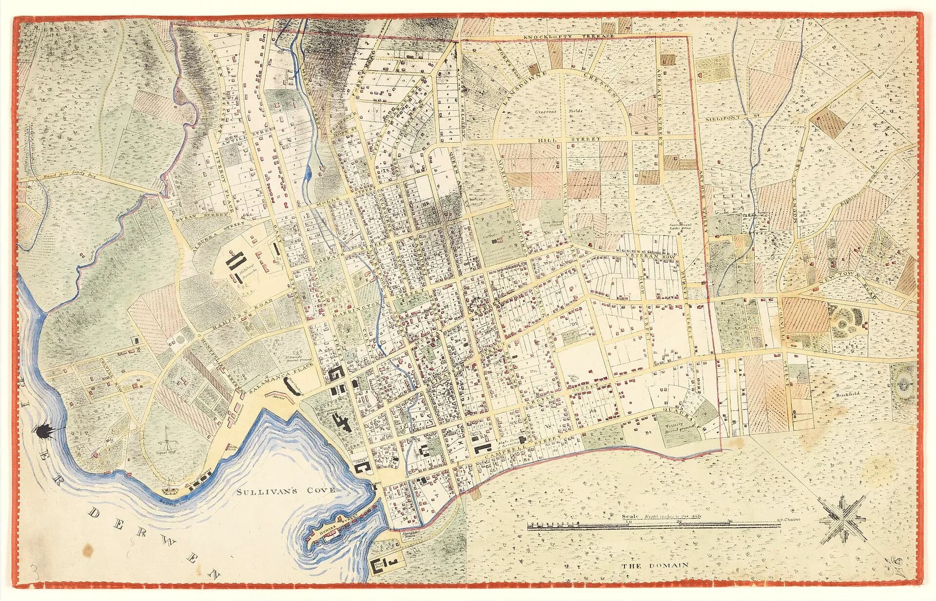 Map of Hobart Town near the period of Cash’s capture