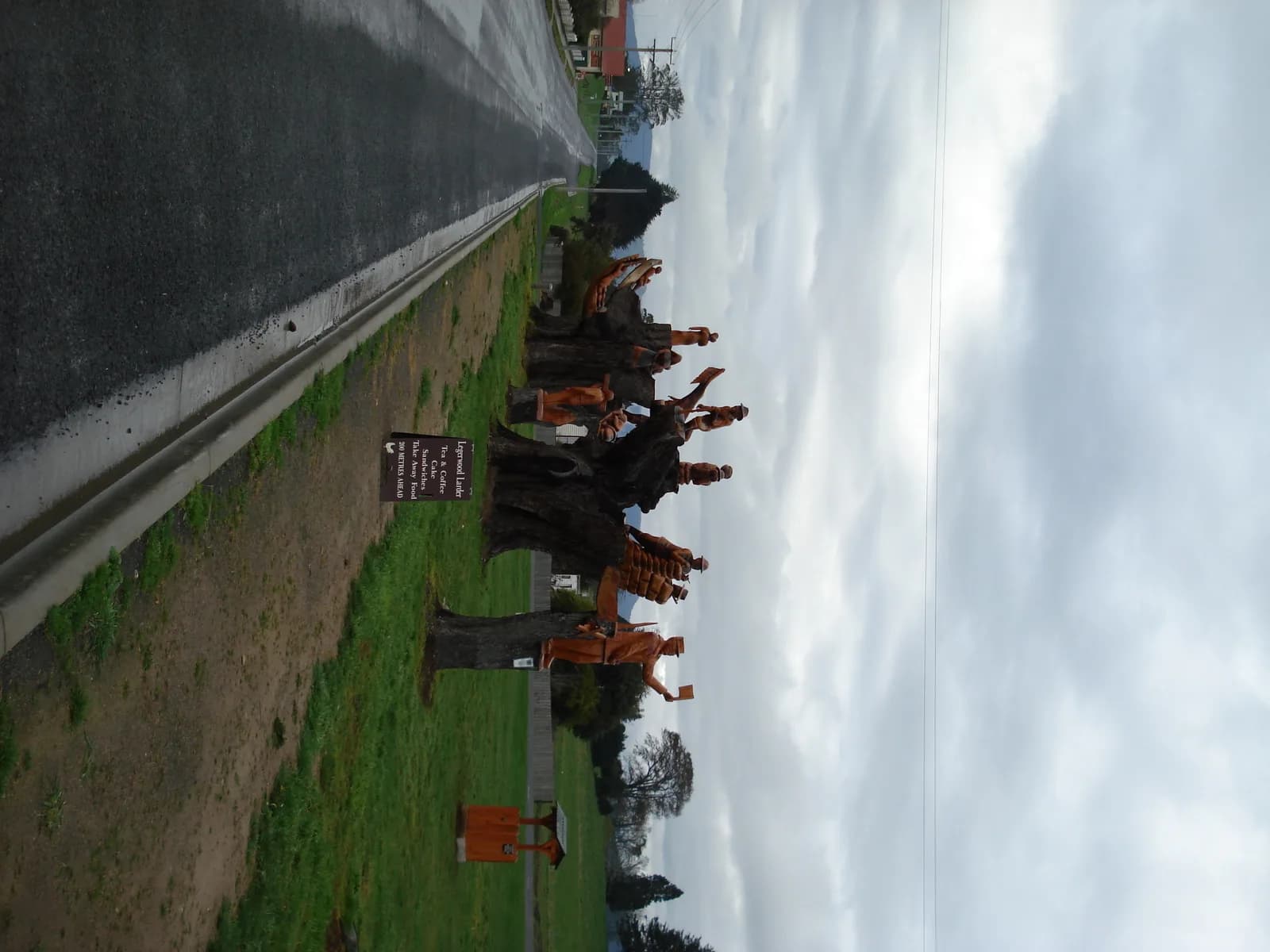 Legerwood memorial carvings beside Ringarooma Road