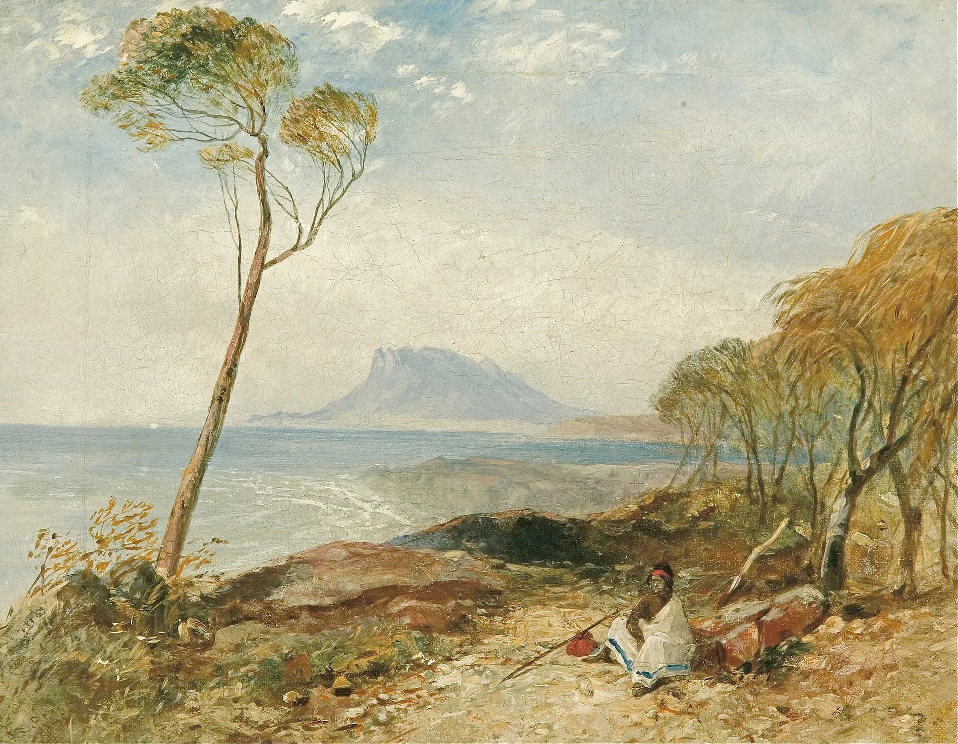 Historic artwork of Maria Island viewed from Little Swanport