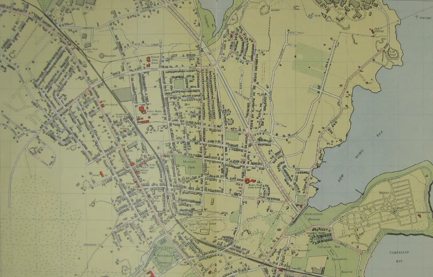 1954 aerial survey covering Moonah and Lutana