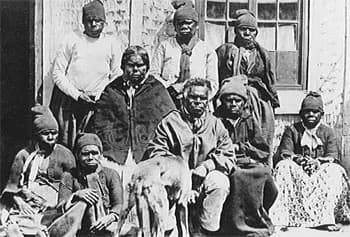 Tasmanian Aboriginal community members at Oyster Cove