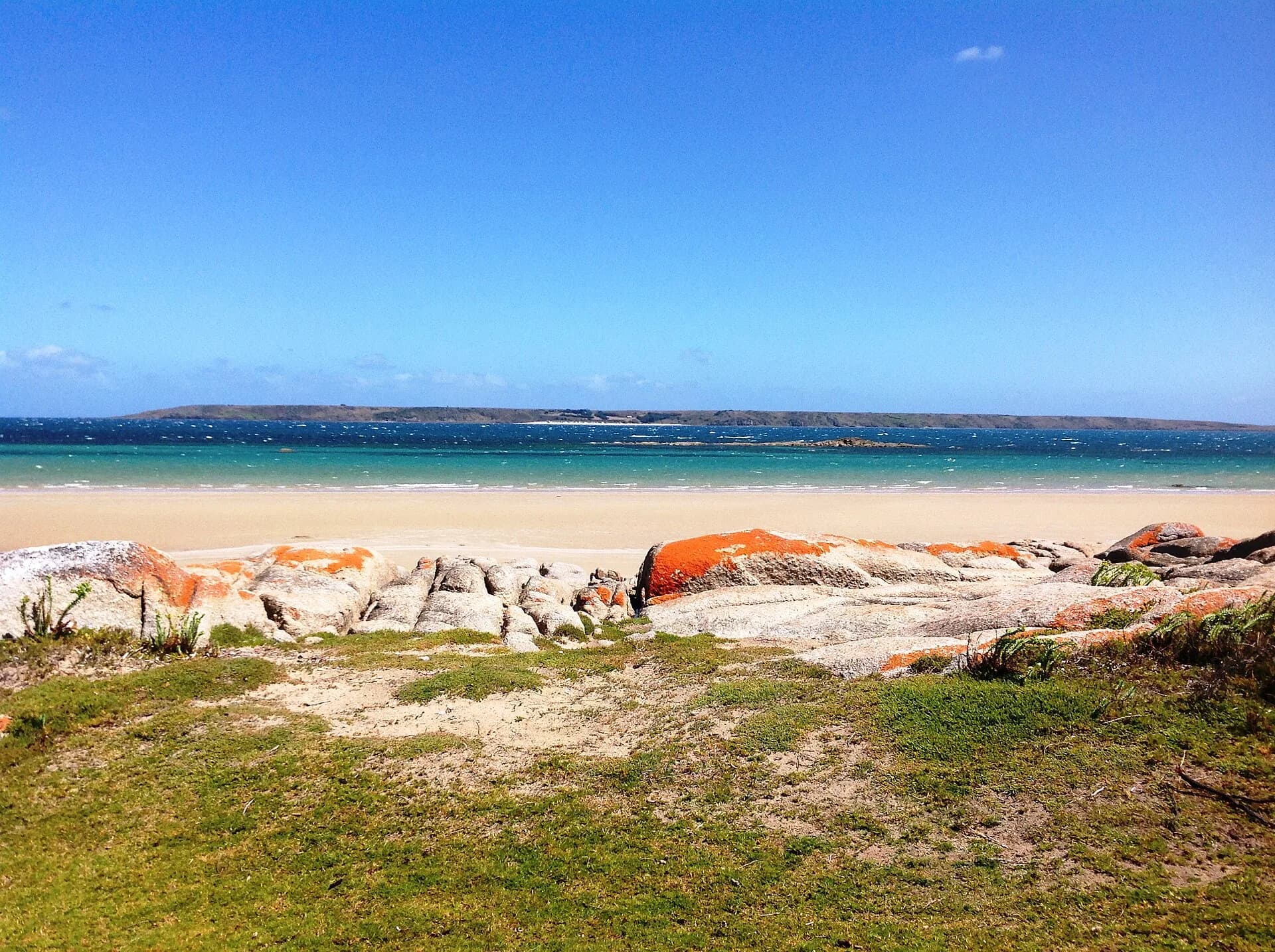 Waterhouse Island seen from Waterhouse Beach on the north-east coast