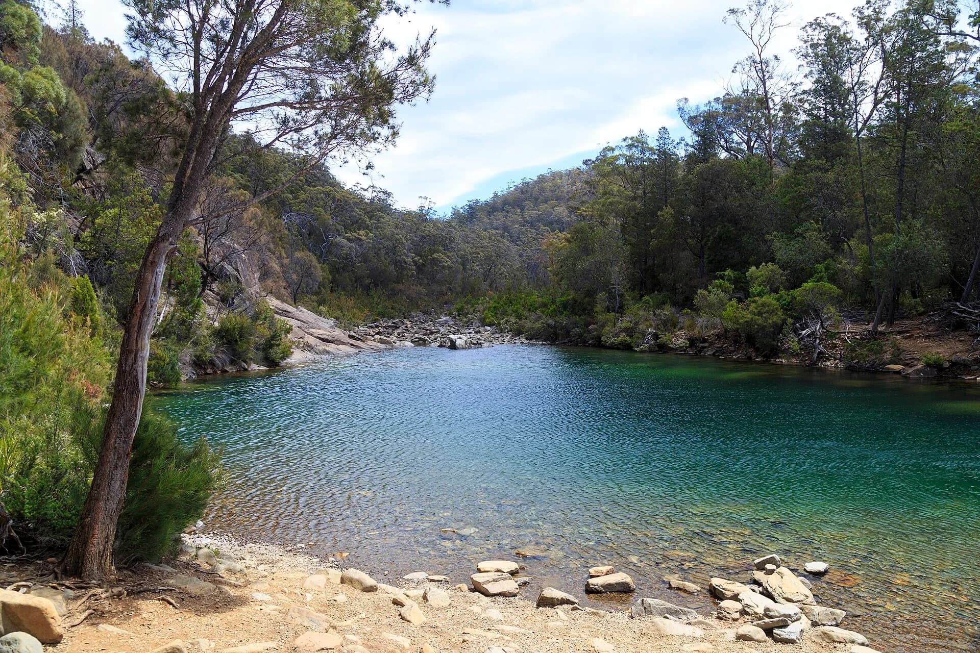 Apsley Waterhole enclosed by forest and rock