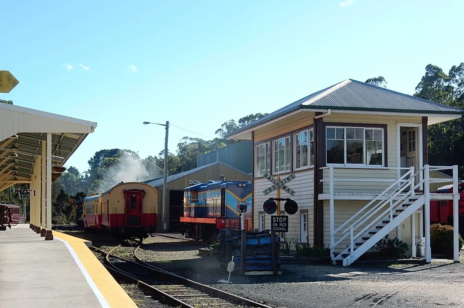 Locomotives and rolling stock at Don River Railway museum
