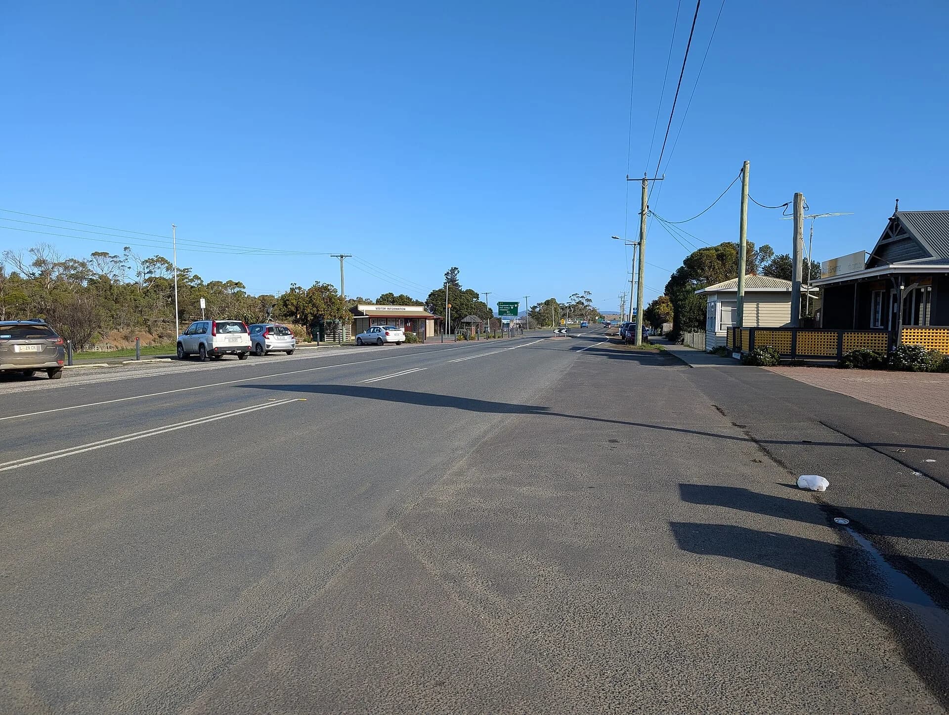 Arthur Highway passing through Dunalley