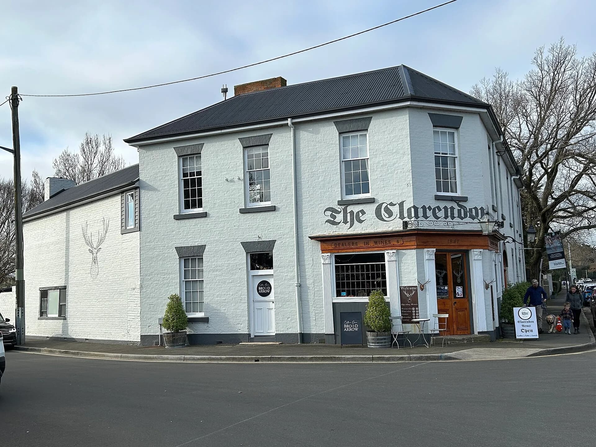 Clarendon Arms hotel on a corner in Evandale