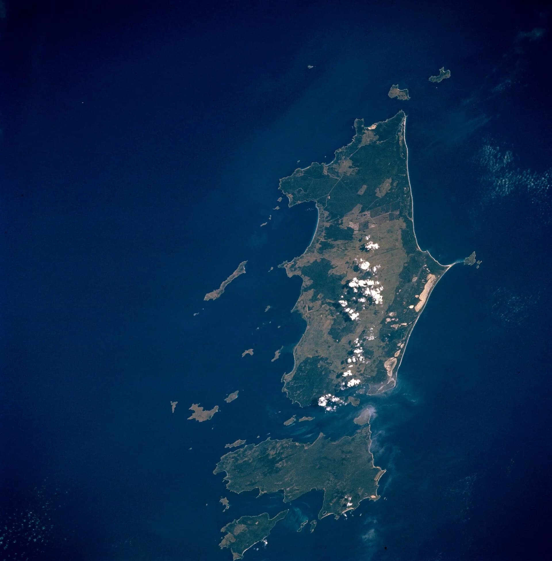 Satellite view of Flinders Island and surrounding Bass Strait