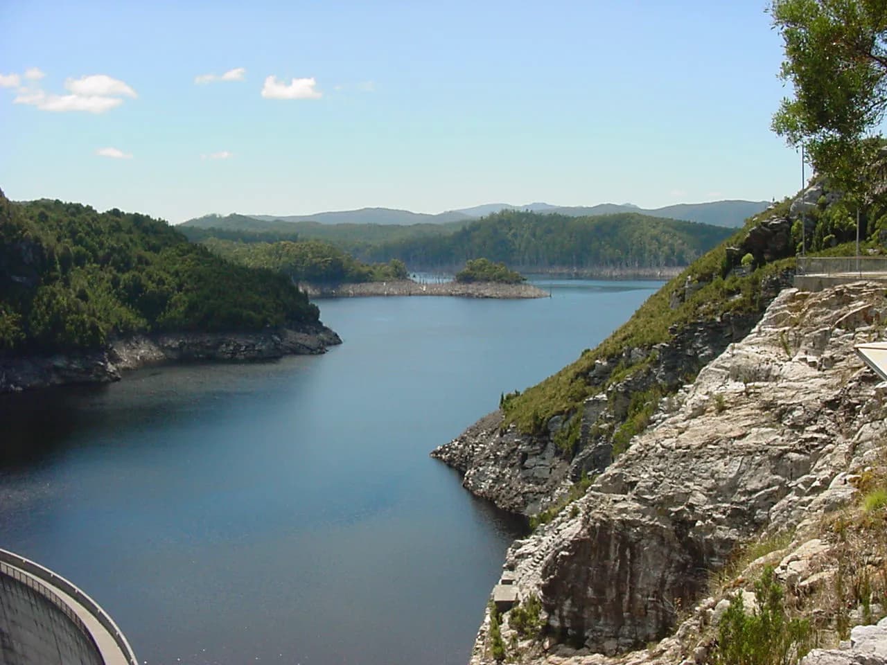 Gordon Dam and Lake Gordon from above