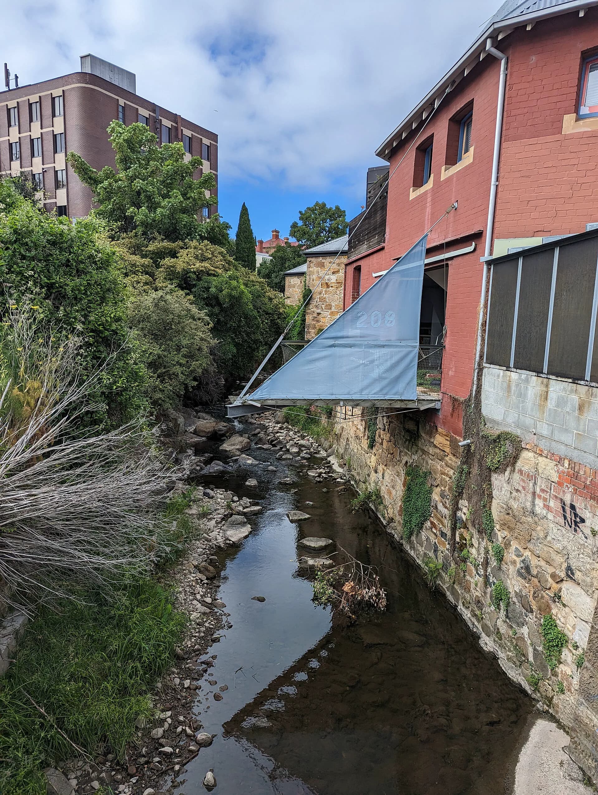 Hobart Rivulet where it passes beneath Collins Street