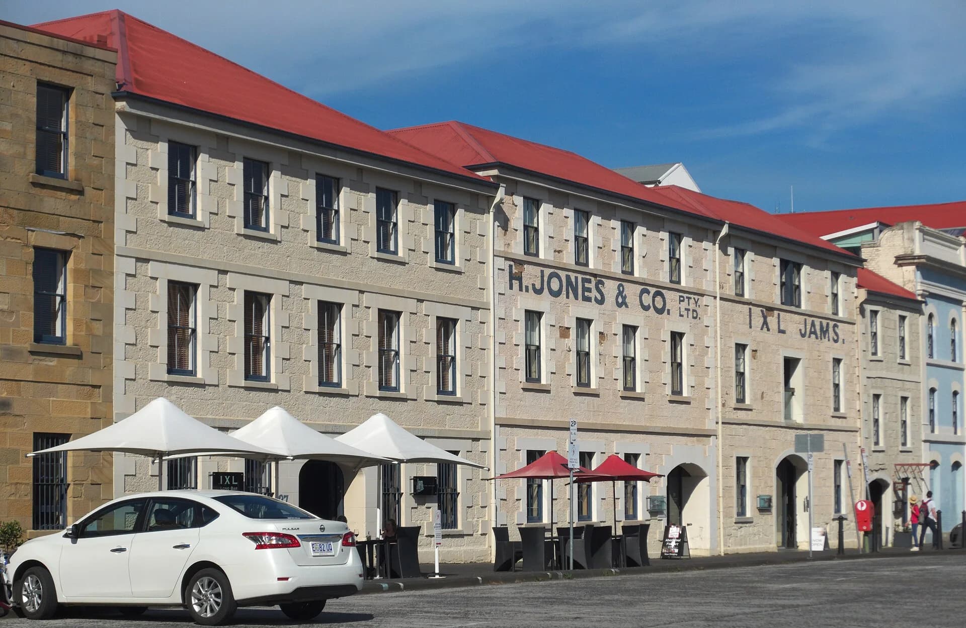 Row of nineteenth-century warehouses on Hunter Street