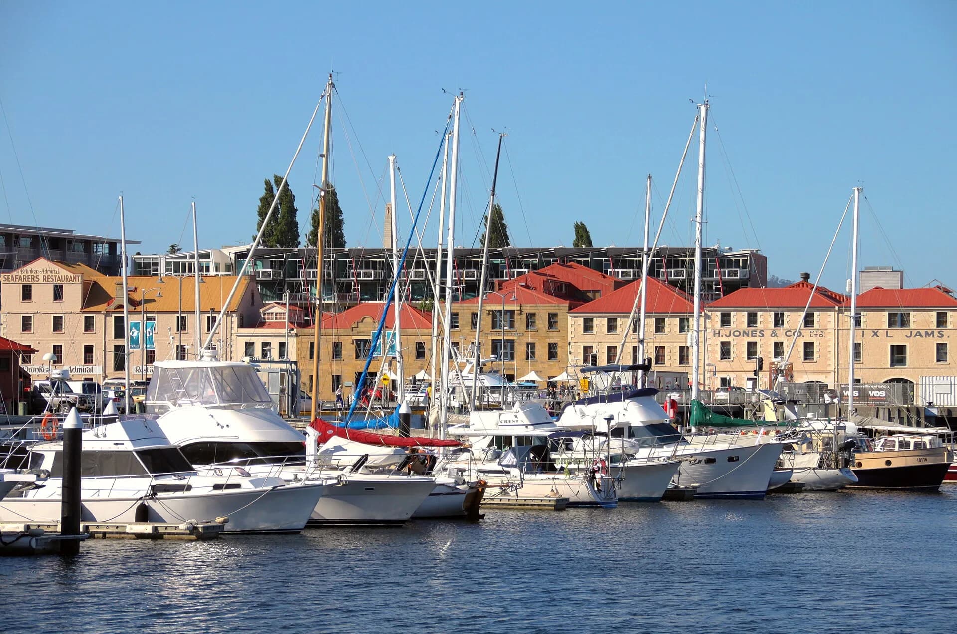 Georgian sandstone warehouses on Hobart’s waterfront