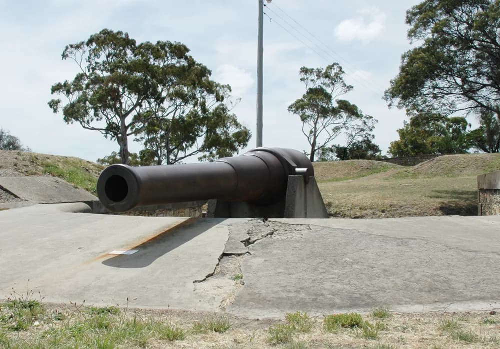 Historic gun at Kangaroo Bluff Battery