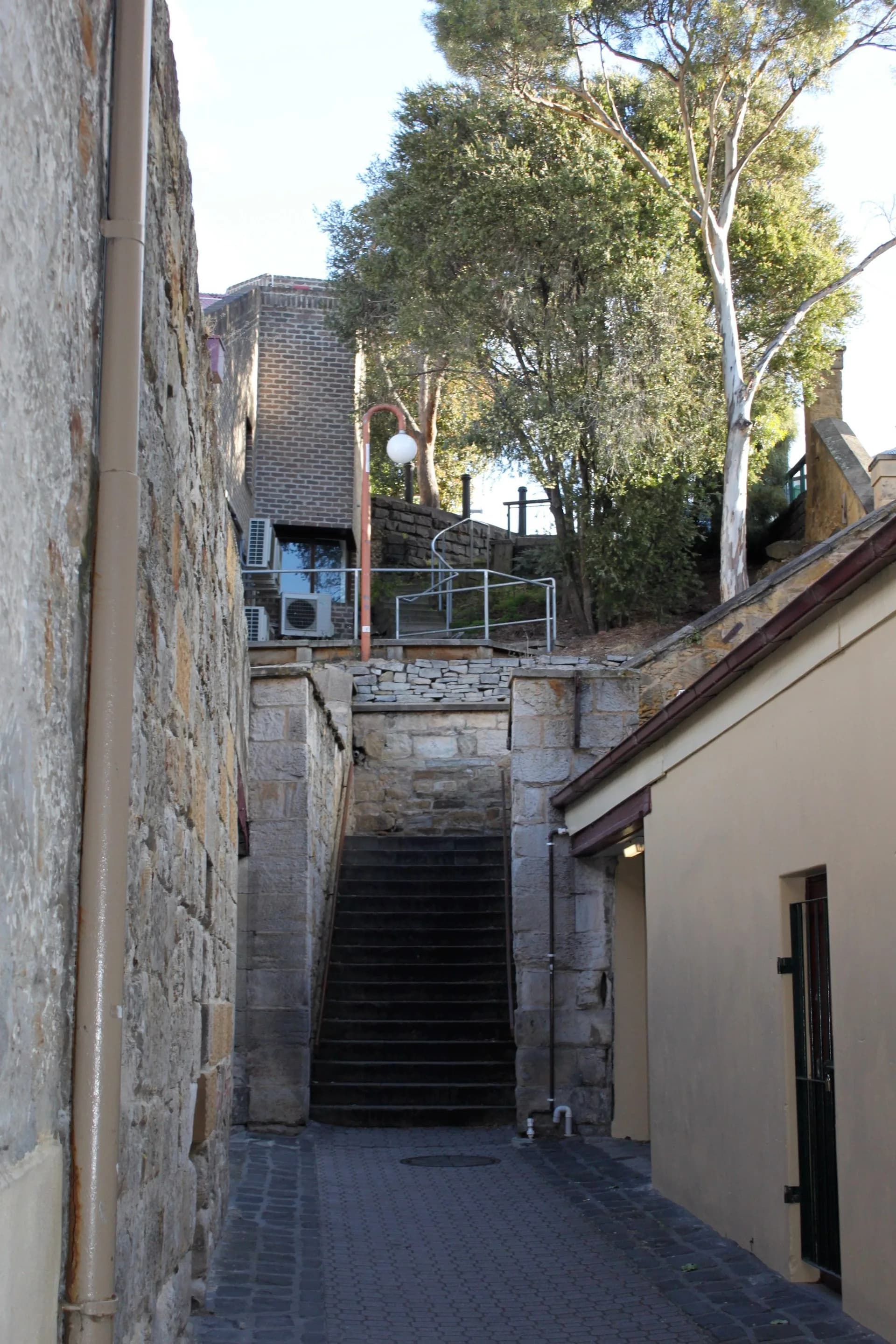Historic stone Kelly’s Steps between Salamanca and Battery Point