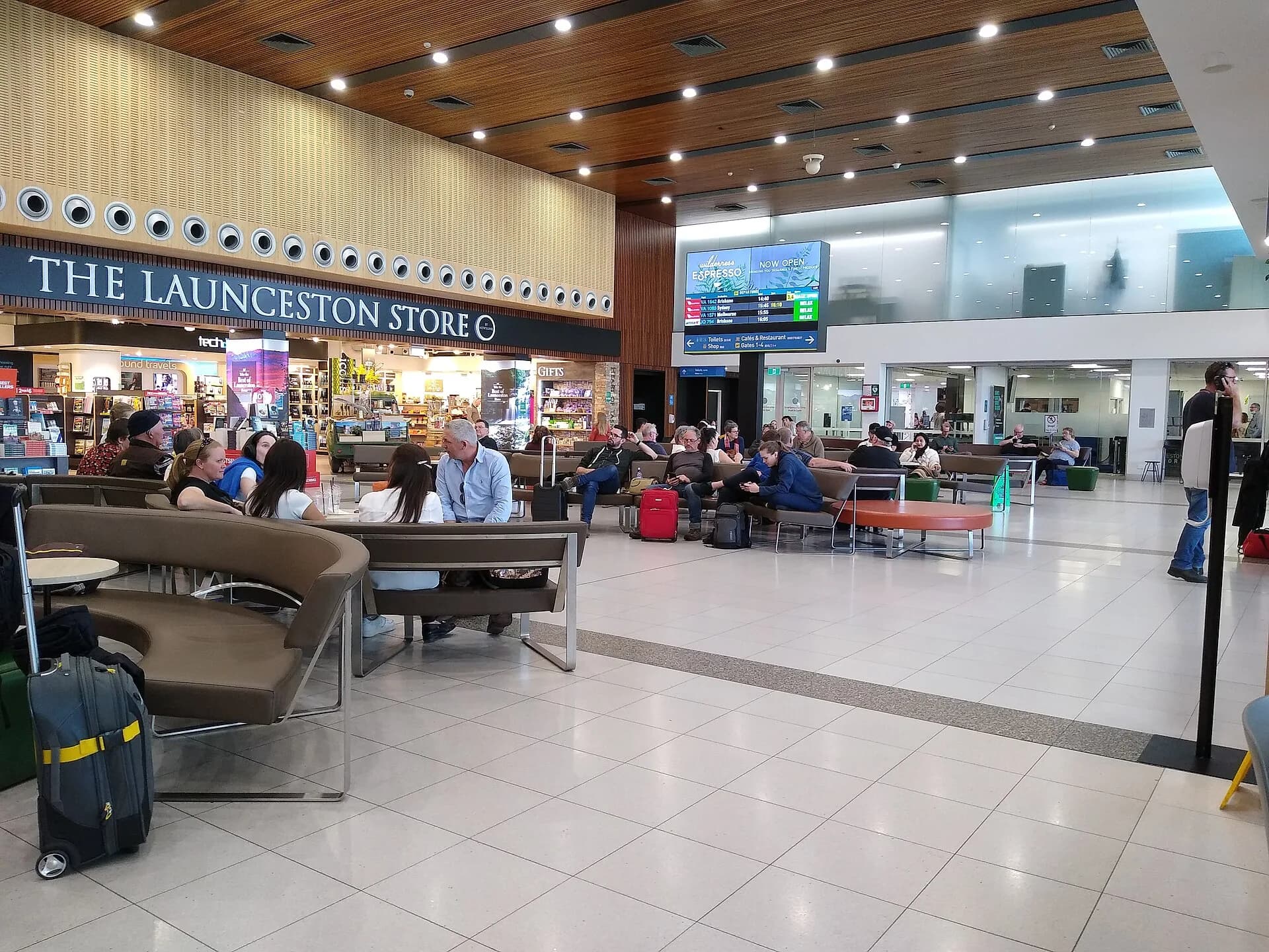 Waiting area inside Launceston Airport