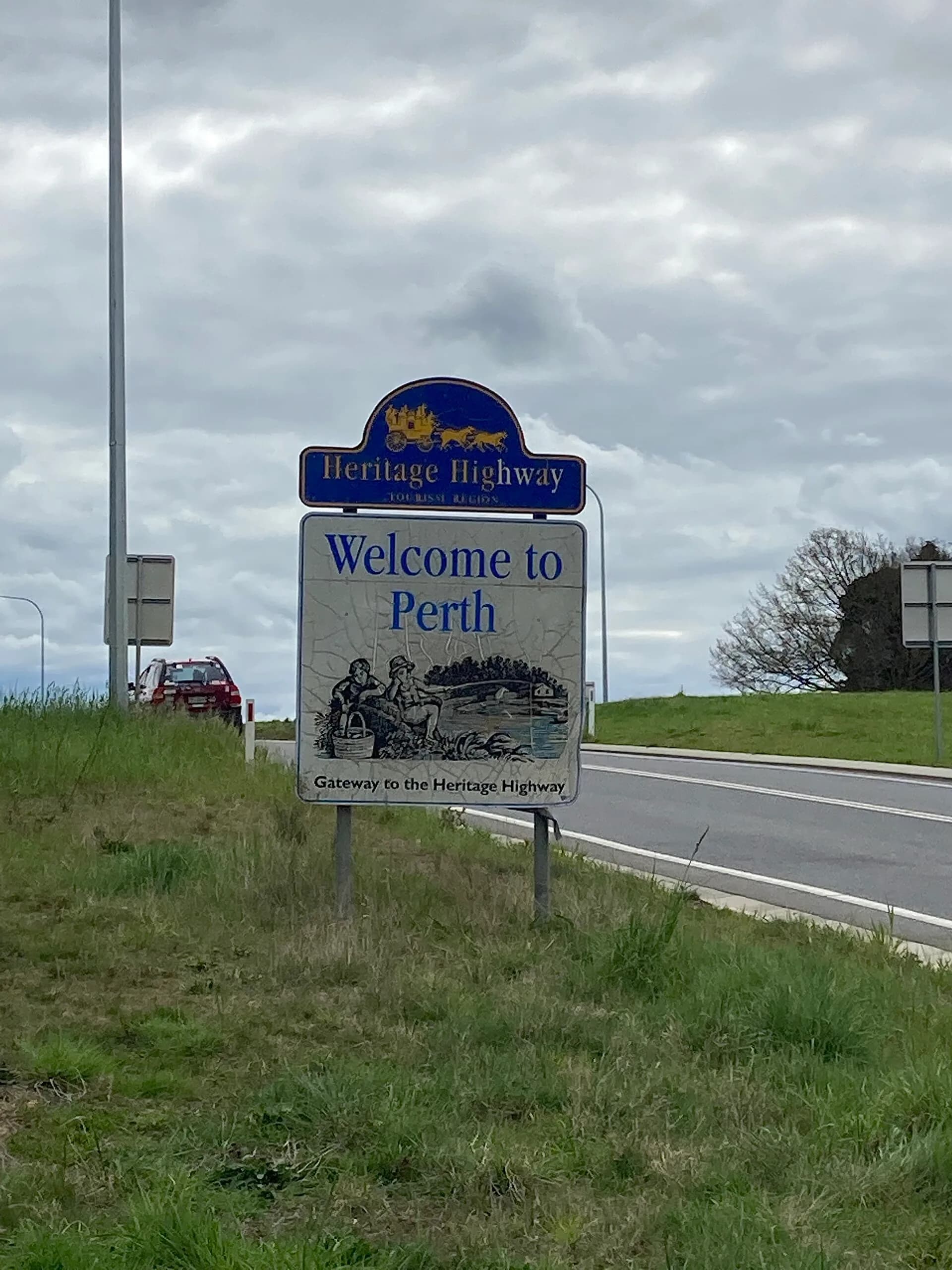 Street and buildings in Perth, Tasmania