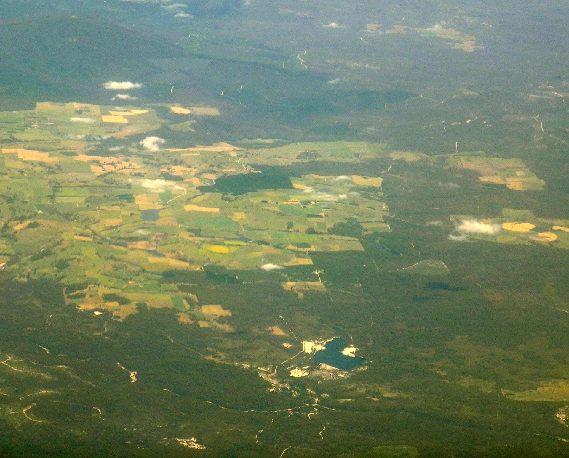 Aerial view of Pioneer in north-east Tasmania