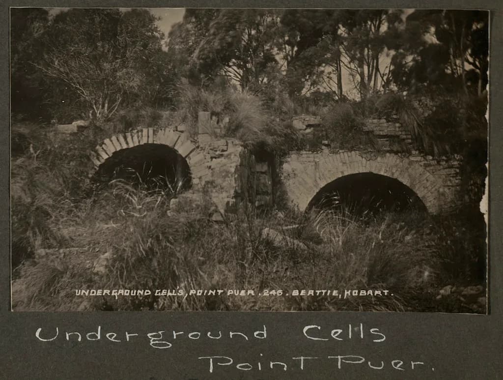 Stone underground cell remains at Point Puer