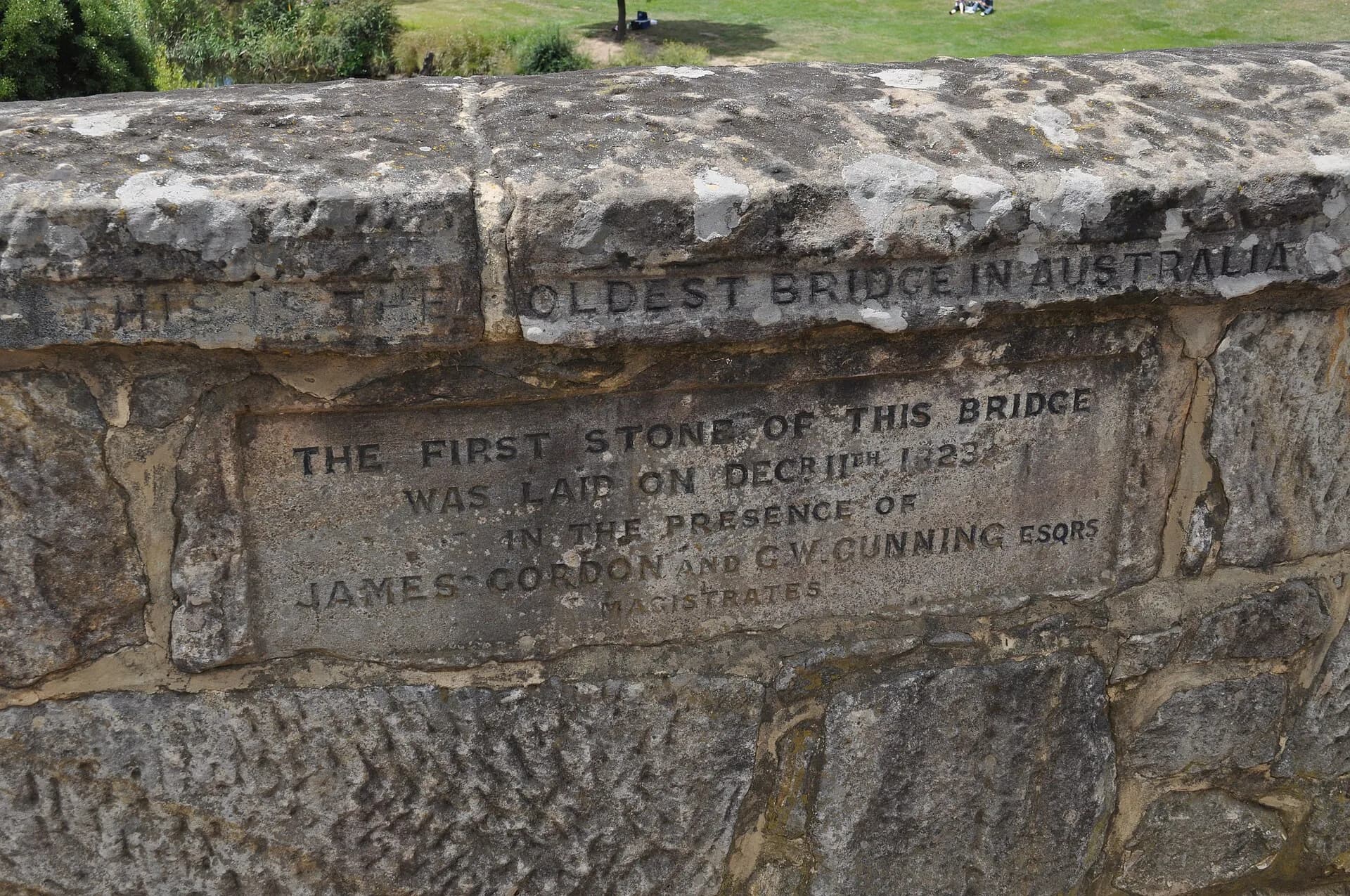 Date stone in the masonry of Richmond Bridge