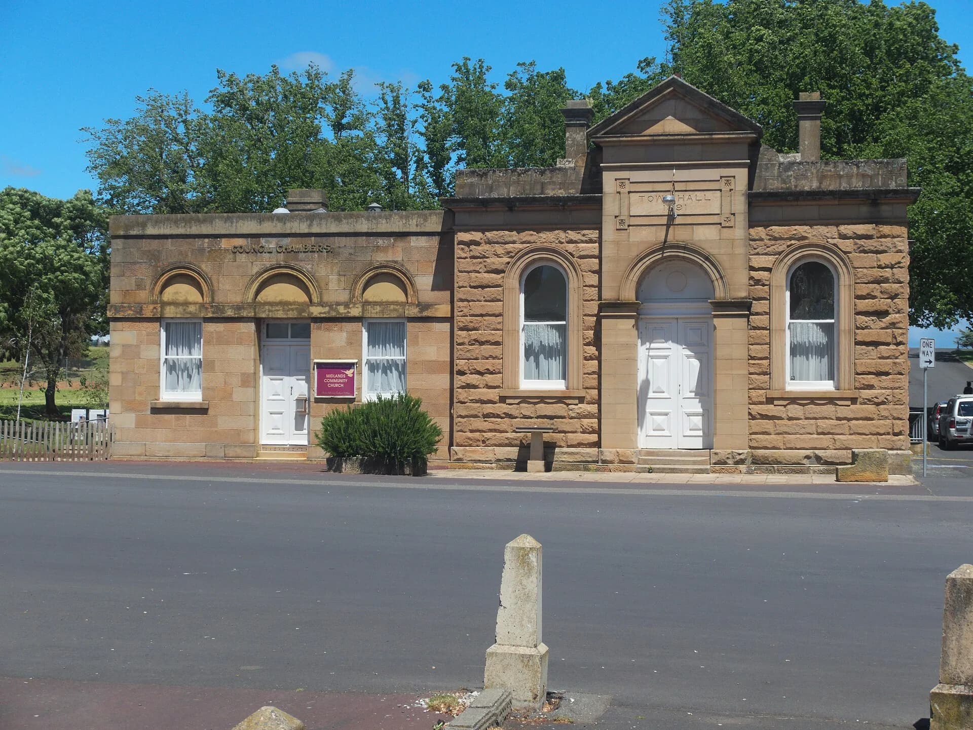 Ross Town Hall on the village street