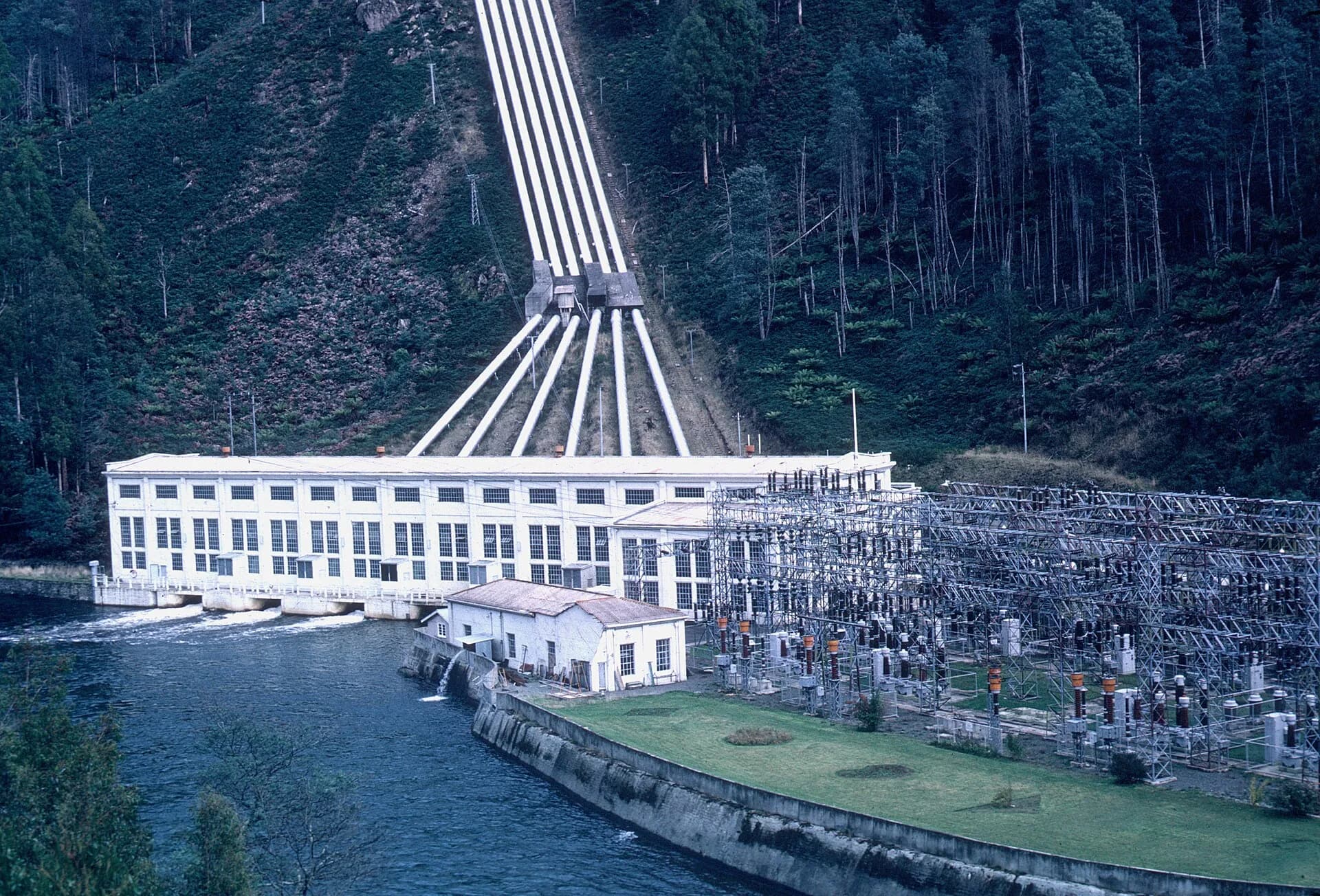 Historic Tarraleah hydro-electric power station and penstocks