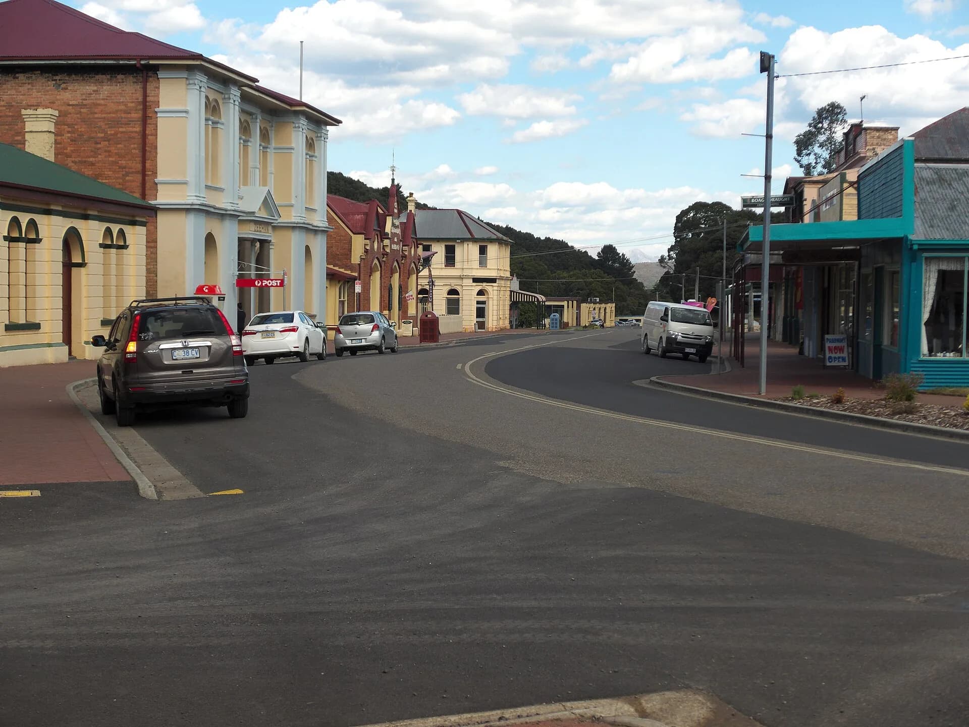 Historic buildings along Zeehan’s broad main street