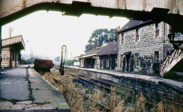 Evercreech Junction Railway Station Looking towards Bath and Highbridge. The actual junction of the two tracks lies in the middle distance.