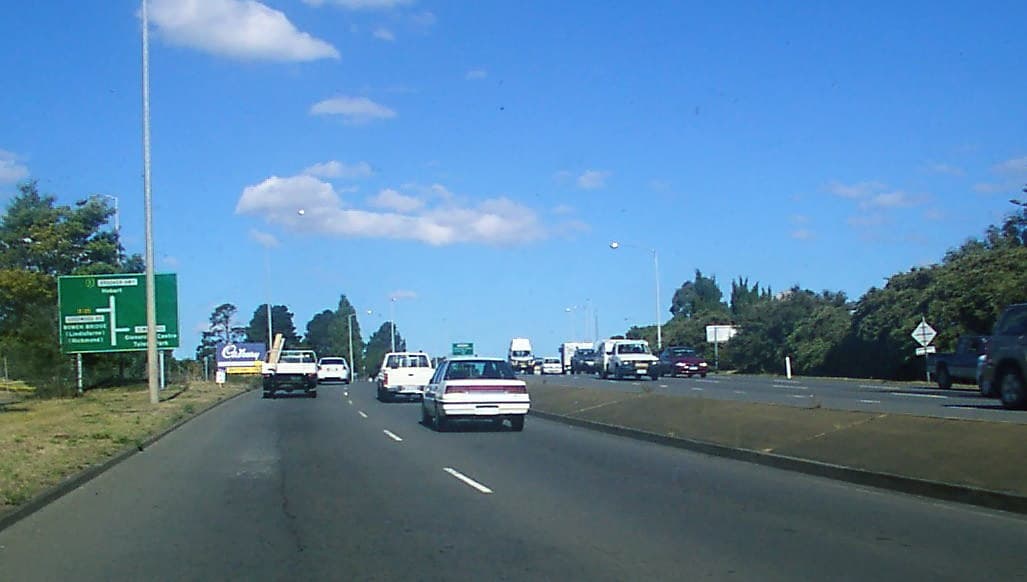 The Brooker Highway in Hobart, Tasmania, Australia