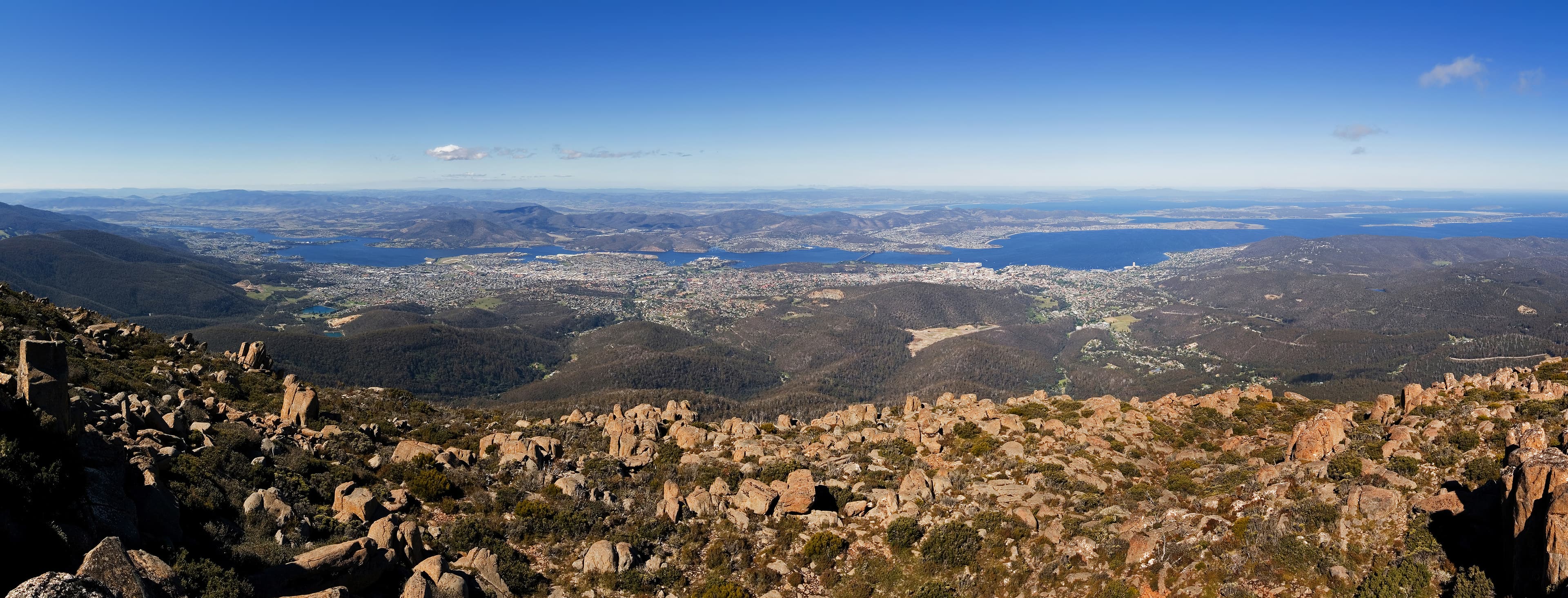 Greater Hobart area from Mt. Wellington