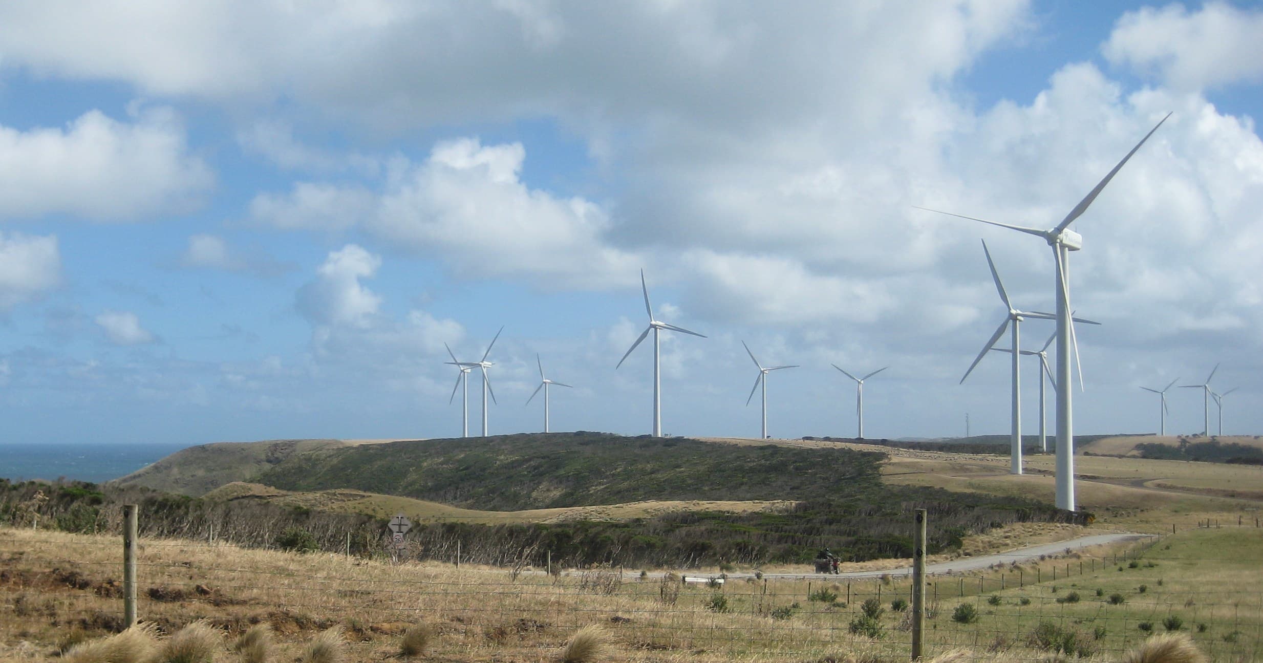 Vestas V66 turbines at Woolnorth Wind Farm in Woolnorth, Tasmania, Australia